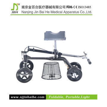 Deluxe Rollator aço joelho Walker para idosos